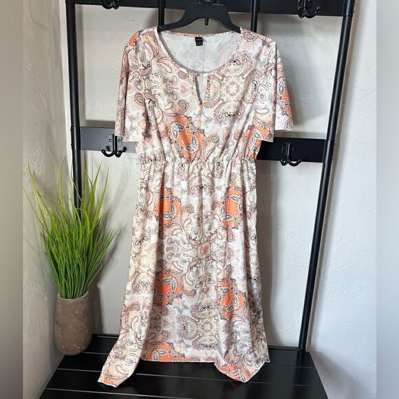 SHEIN paisley summer spring dress orange size XL - Picture 4 of 12